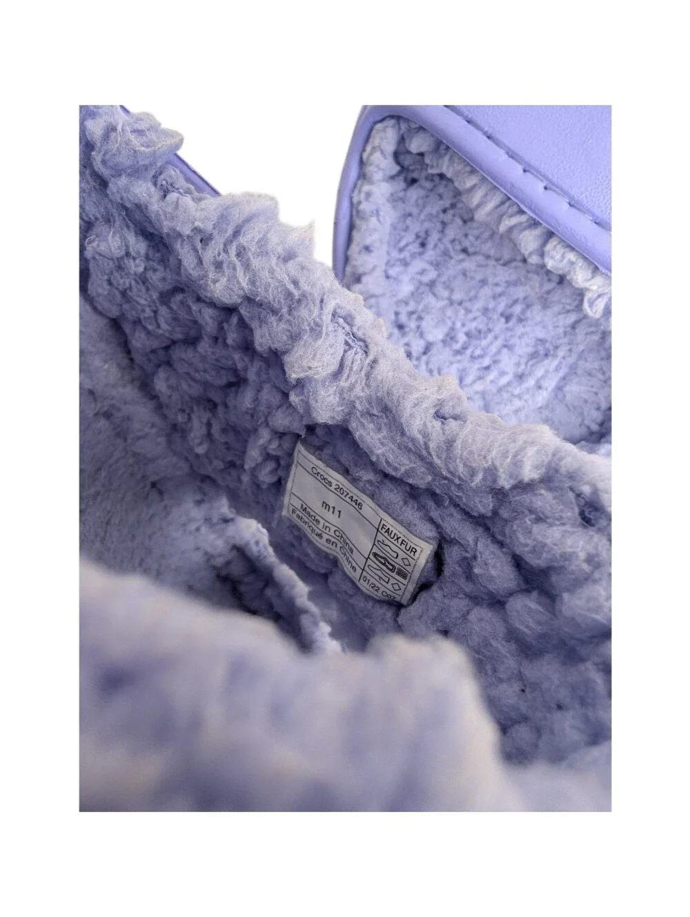 Crocs Classic Cozy Lavender Fuzzy Lined Slide Sandals  | Size 11 (Men)